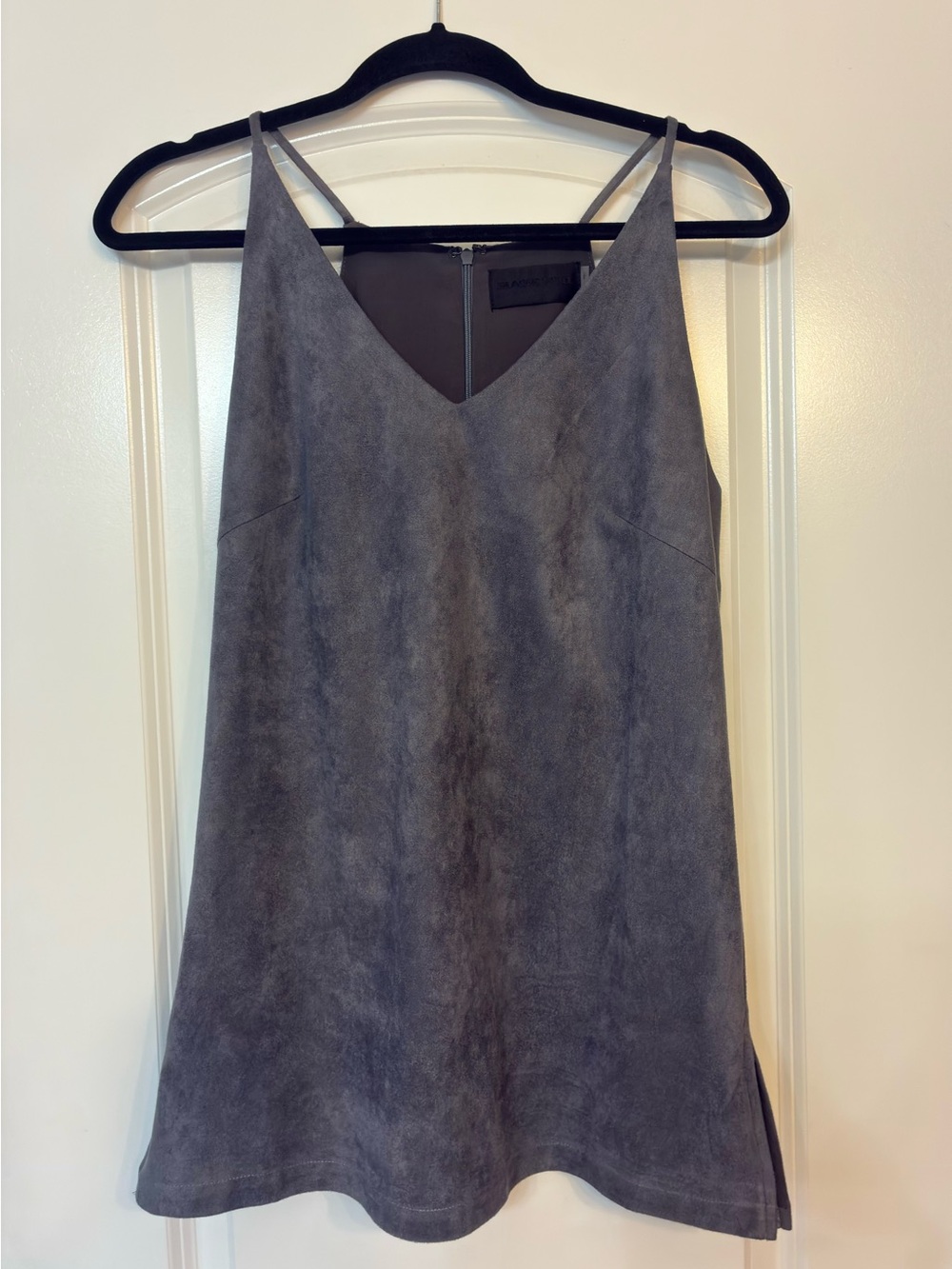Blaque Label Gray Suede V-Neck Slip Camisole